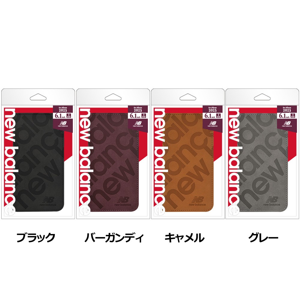 New Balance ニューバランス iPhone 15 Pro new balance [手帳ケース/スタンプロゴスエード]