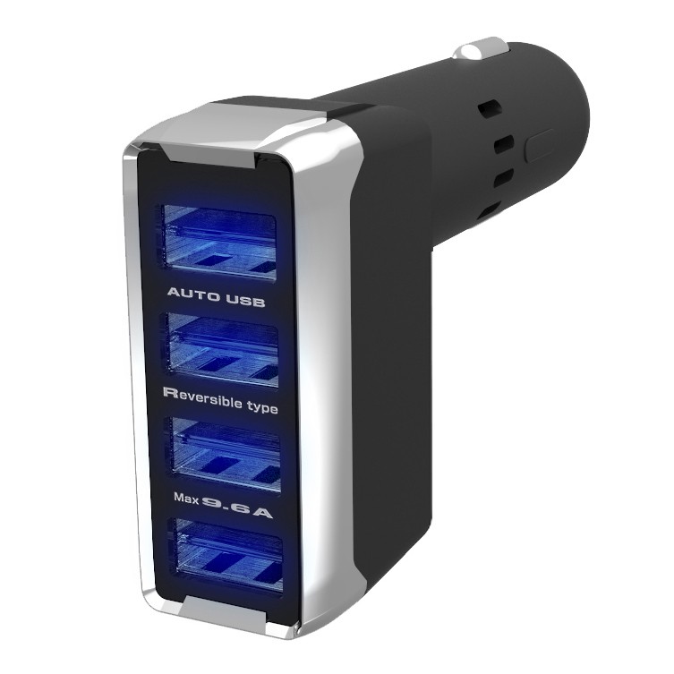 カシムラ DC-023 DC-9.6A-リバーシブルUSB 4ポート 自動判定