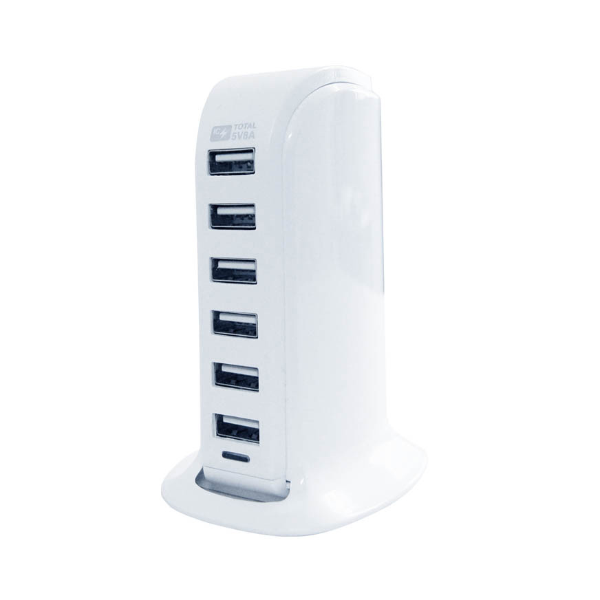 カシムラ AC-029 AC-6USB-8A 自動識別 WH